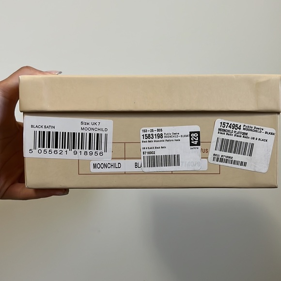 Public Desire Black Satin Platform Heels US9 - Picture 6 of 6